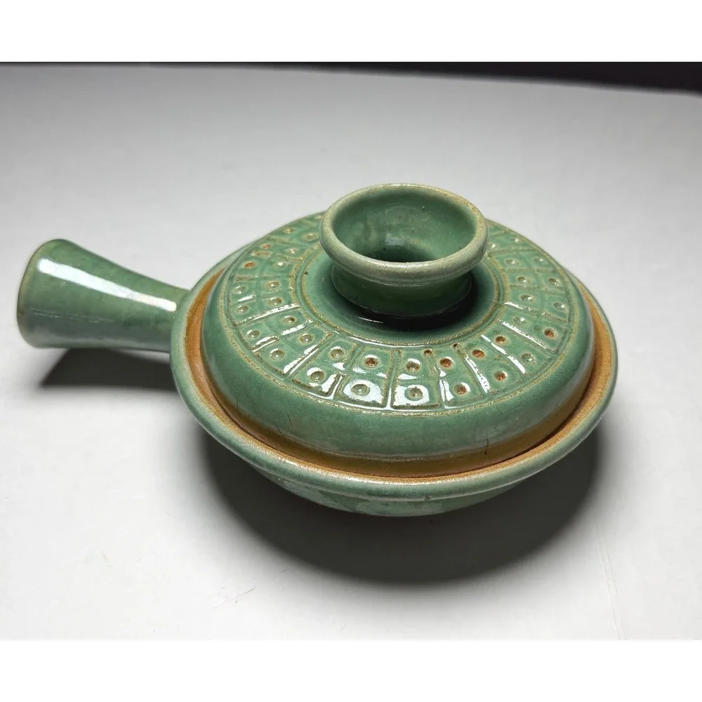 LB Skeries Egg Nooker Handmade Ceramic Microwave Egg Cooker Green Studio Pottery